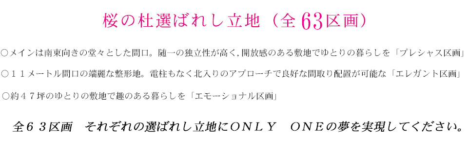 桜の杜の選ばれし立地(58区画)